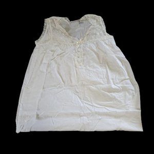Delicates White Lace Cotton Chemise Nighgown Small Vintage Retro 90's 80's